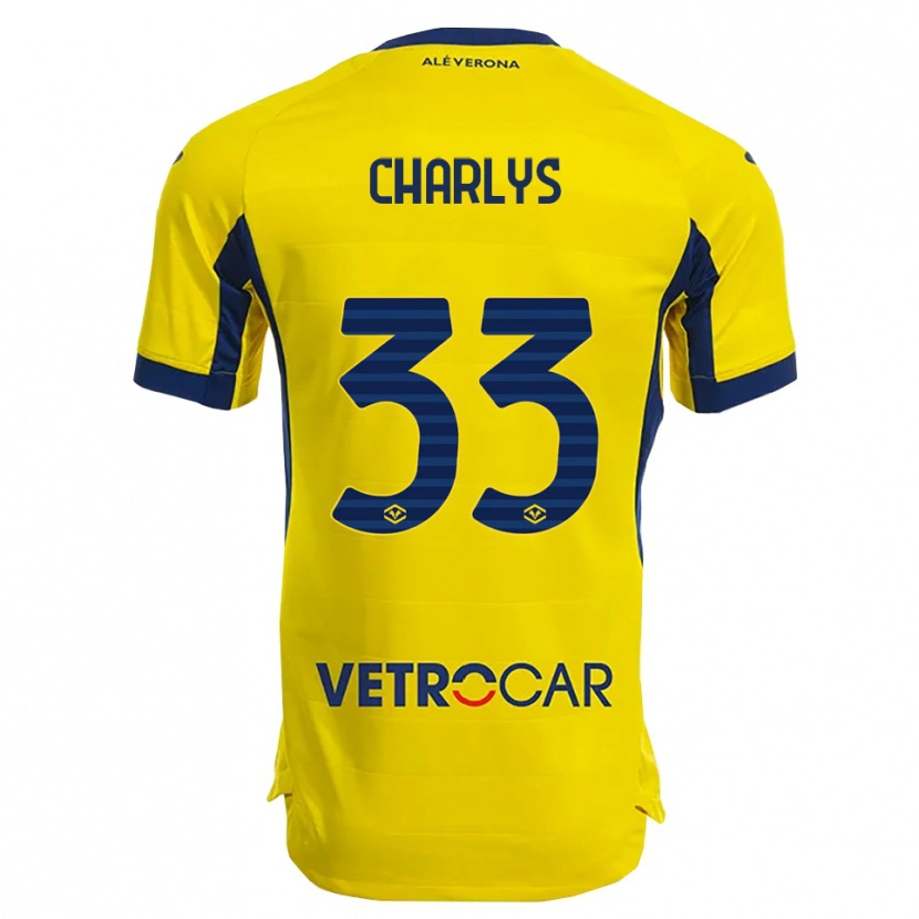 Danxen Homme Maillot Charlys #33 Jaune Marine Tenues Extérieur 2025/26 T-Shirt