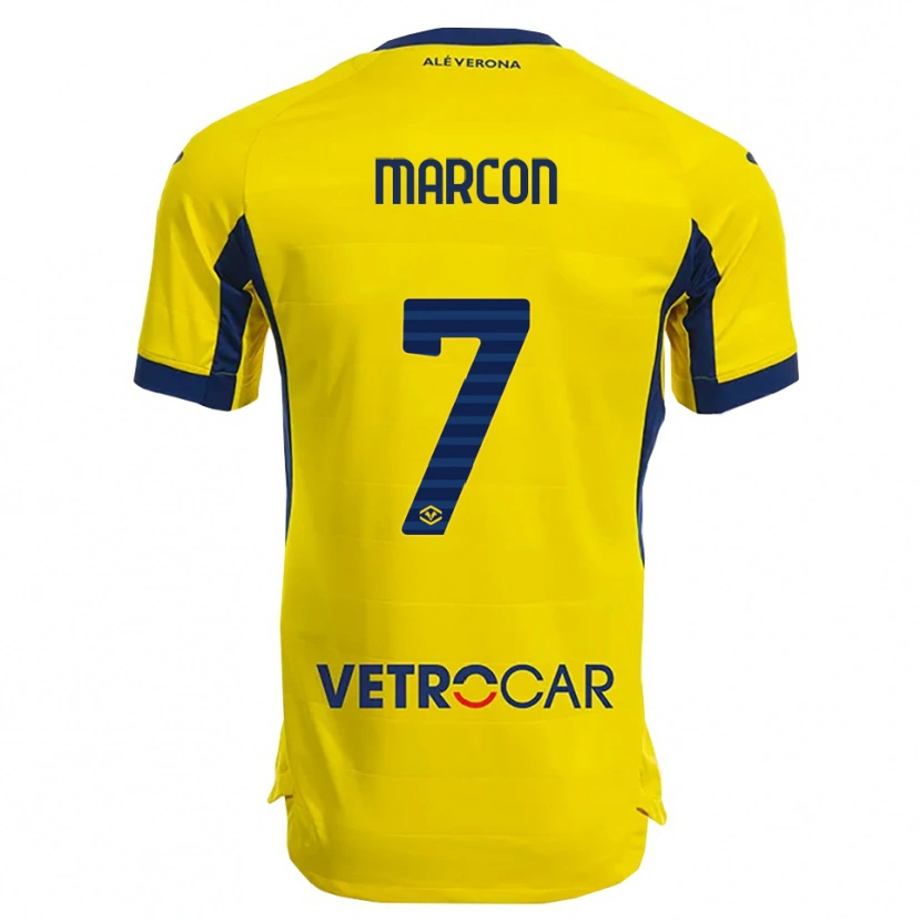 Danxen Homme Maillot Gabriel Marcon #7 Jaune Marine Tenues Extérieur 2025/26 T-Shirt
