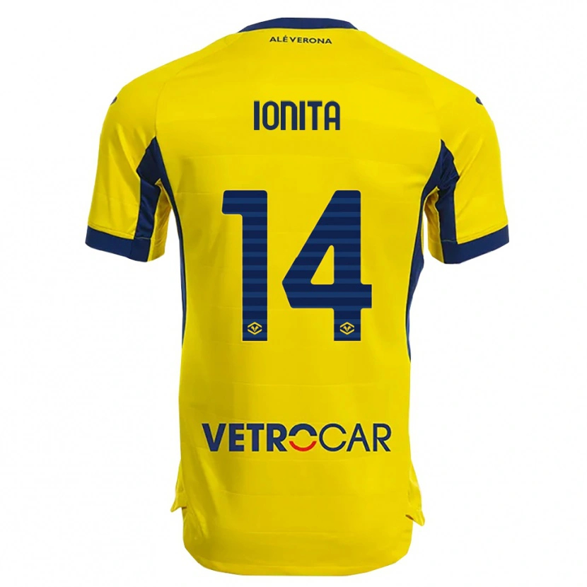 Danxen Homme Maillot Alexandru Ioniță #14 Jaune Marine Tenues Extérieur 2025/26 T-Shirt