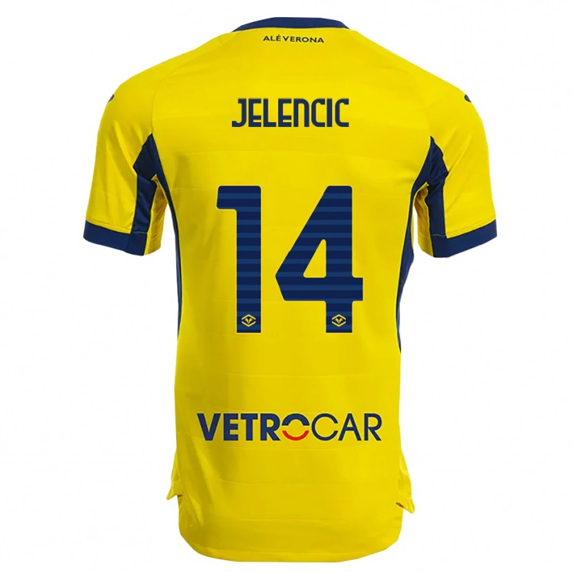 Danxen Homme Maillot Ana Jelencic #14 Jaune Marine Tenues Extérieur 2025/26 T-Shirt