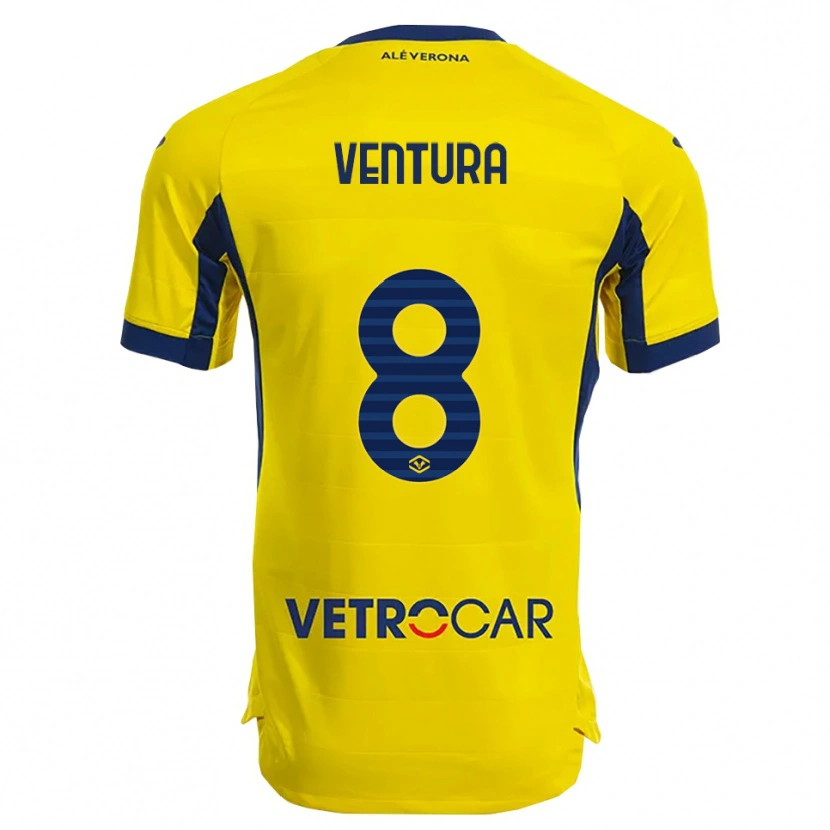 Danxen Homme Maillot Ciro Ventura #8 Jaune Marine Tenues Extérieur 2025/26 T-Shirt