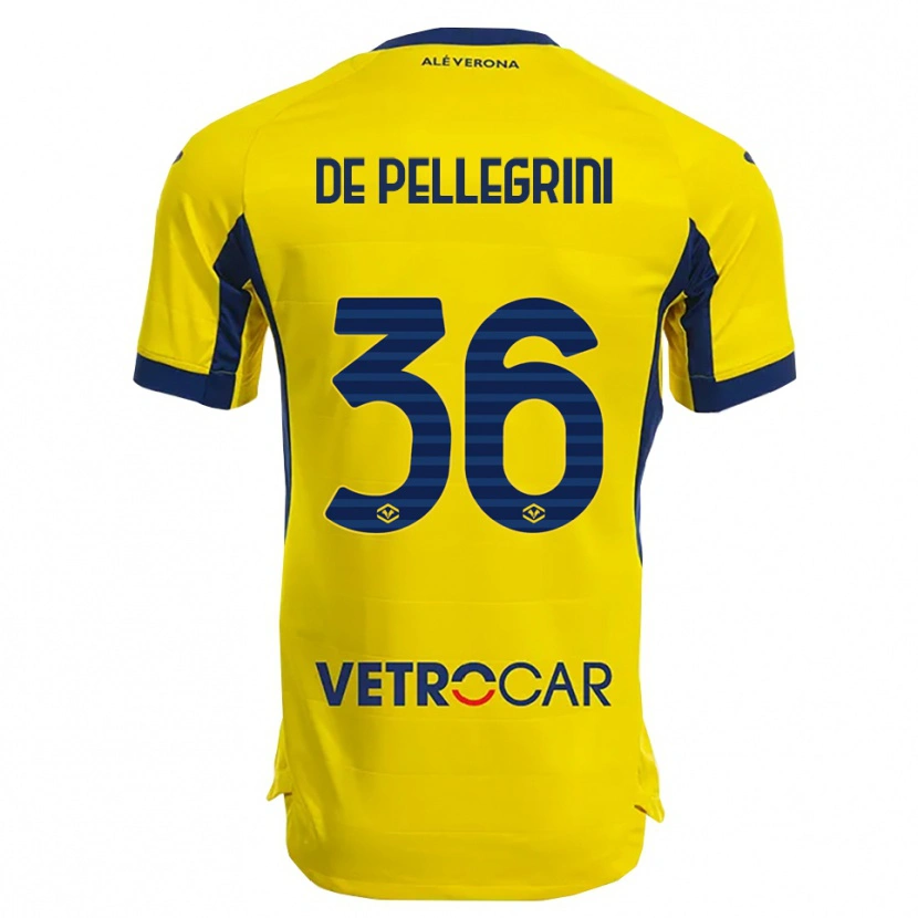 Danxen Homme Maillot Erika De Pellegrini #36 Jaune Marine Tenues Extérieur 2025/26 T-Shirt