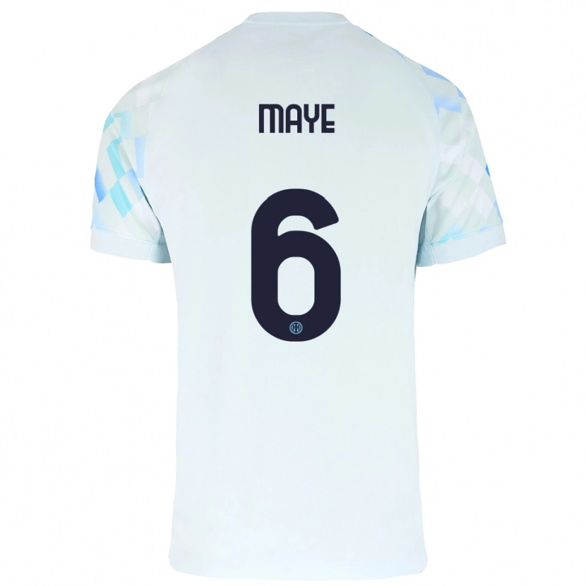 Danxen Homme Maillot Yvan Maye #6 Blanc Bleu Tenues Extérieur 2025/26 T-Shirt