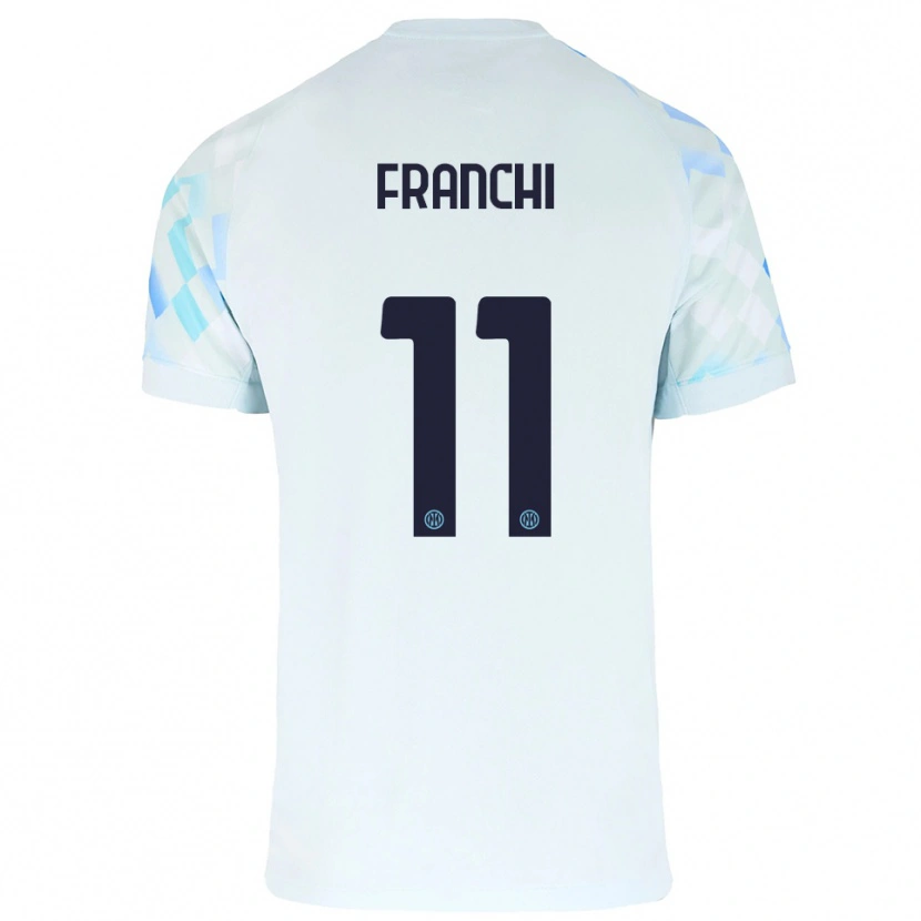 Danxen Homme Maillot Mirko Franchi #11 Blanc Bleu Tenues Extérieur 2025/26 T-Shirt