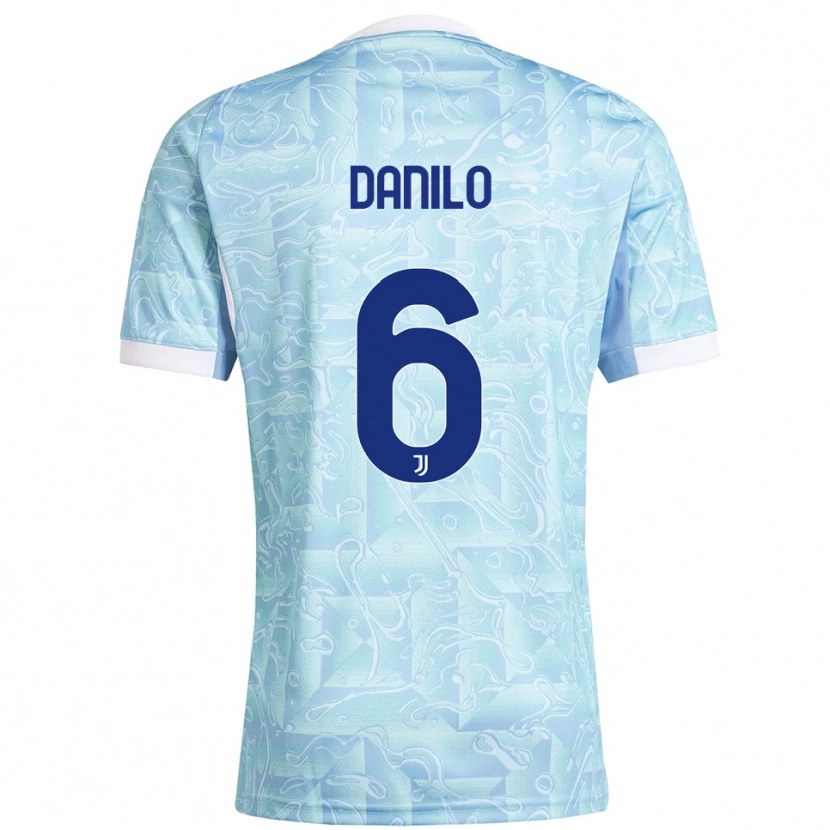 Danxen Homme Maillot Danilo #6 Bleu Ciel Jaune Tenues Extérieur 2025/26 T-Shirt