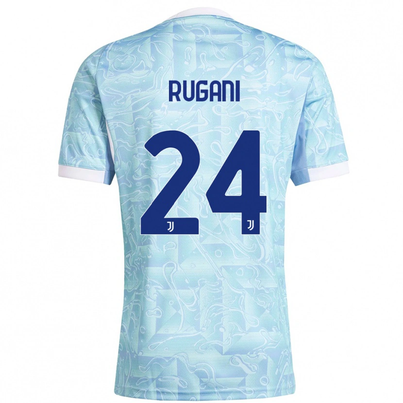 Danxen Homme Maillot Daniele Rugani #24 Bleu Ciel Jaune Tenues Extérieur 2025/26 T-Shirt