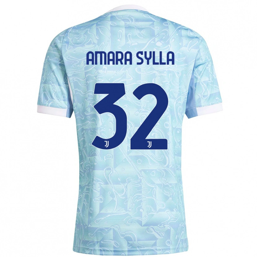 Danxen Homme Maillot Idris Amara Sylla #32 Bleu Ciel Jaune Tenues Extérieur 2025/26 T-Shirt