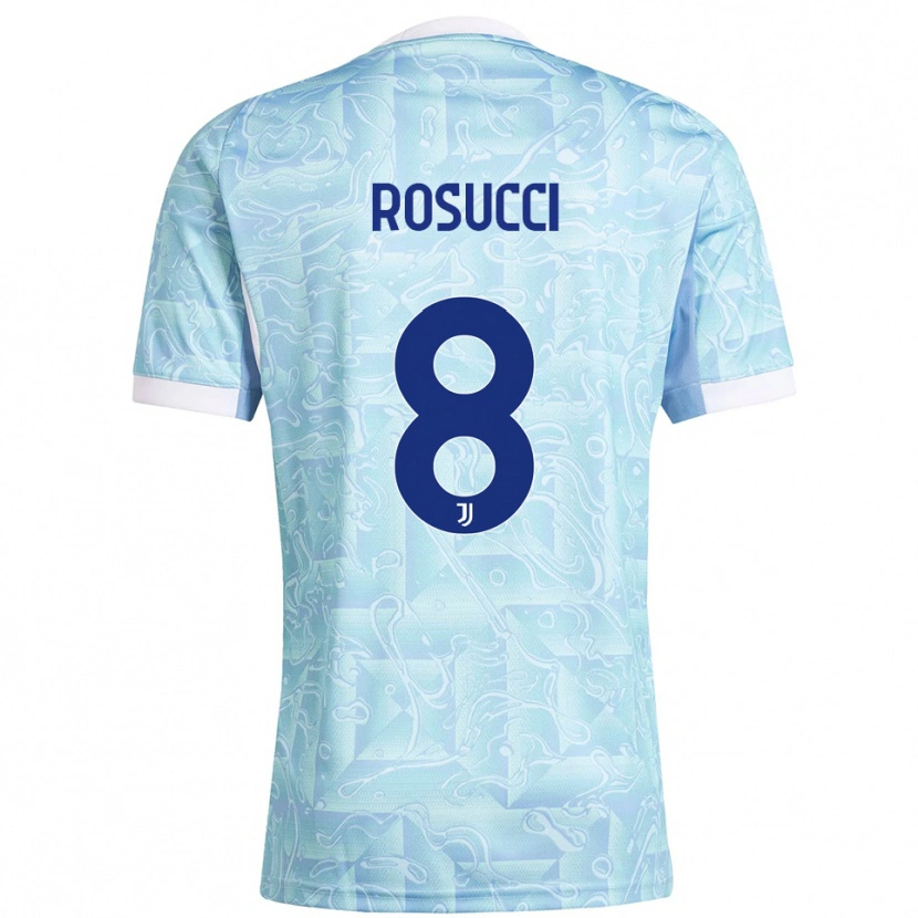Danxen Homme Maillot Martina Rosucci #8 Bleu Ciel Jaune Tenues Extérieur 2025/26 T-Shirt