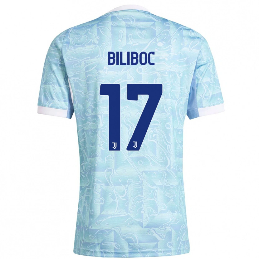 Danxen Homme Maillot Lorenzo Biliboc #17 Bleu Ciel Jaune Tenues Extérieur 2025/26 T-Shirt