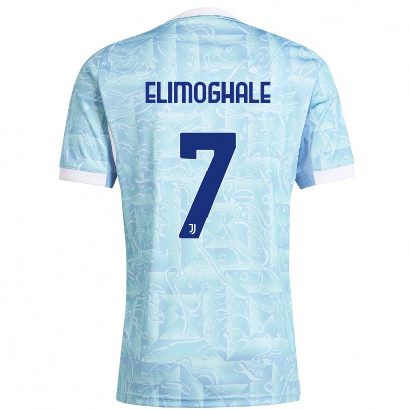 Danxen Homme Maillot Destiny Elimoghale #7 Bleu Ciel Jaune Tenues Extérieur 2025/26 T-Shirt