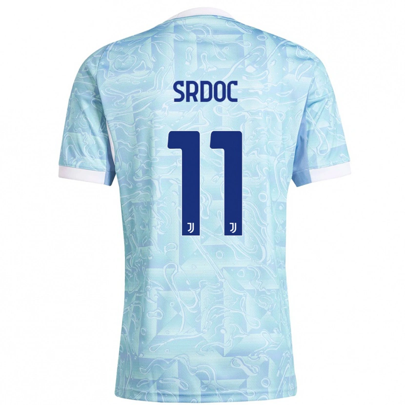 Danxen Homme Maillot Ivano Srdoc #11 Bleu Ciel Jaune Tenues Extérieur 2025/26 T-Shirt