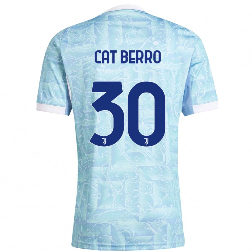 Danxen Homme Maillot Simone Cat Berro #30 Bleu Ciel Jaune Tenues Extérieur 2025/26 T-Shirt