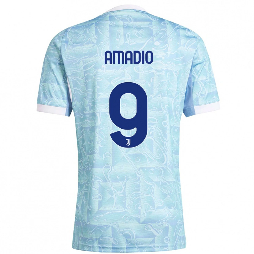 Danxen Homme Maillot Alex Amadio #9 Bleu Ciel Jaune Tenues Extérieur 2025/26 T-Shirt