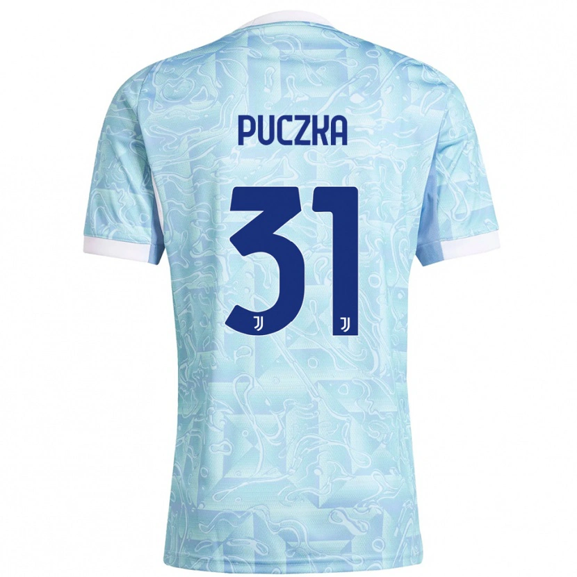 Danxen Homme Maillot David Puczka #31 Bleu Ciel Jaune Tenues Extérieur 2025/26 T-Shirt