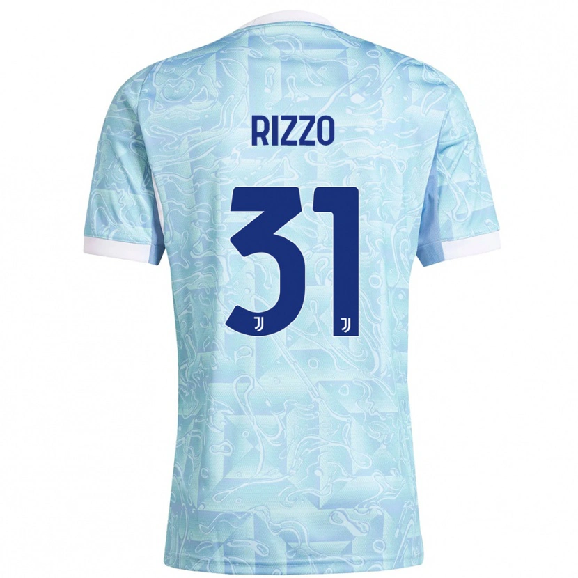 Danxen Homme Maillot Niccolò Rizzo #31 Bleu Ciel Jaune Tenues Extérieur 2025/26 T-Shirt