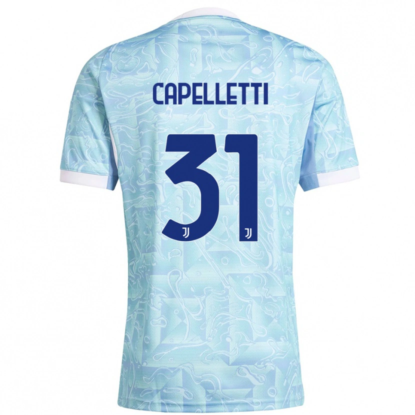 Danxen Homme Maillot Alessia Capelletti #31 Bleu Ciel Jaune Tenues Extérieur 2025/26 T-Shirt