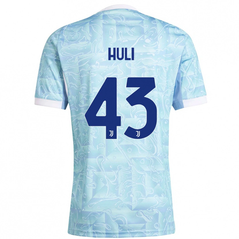 Danxen Homme Maillot Raffaele Huli #43 Bleu Ciel Jaune Tenues Extérieur 2025/26 T-Shirt