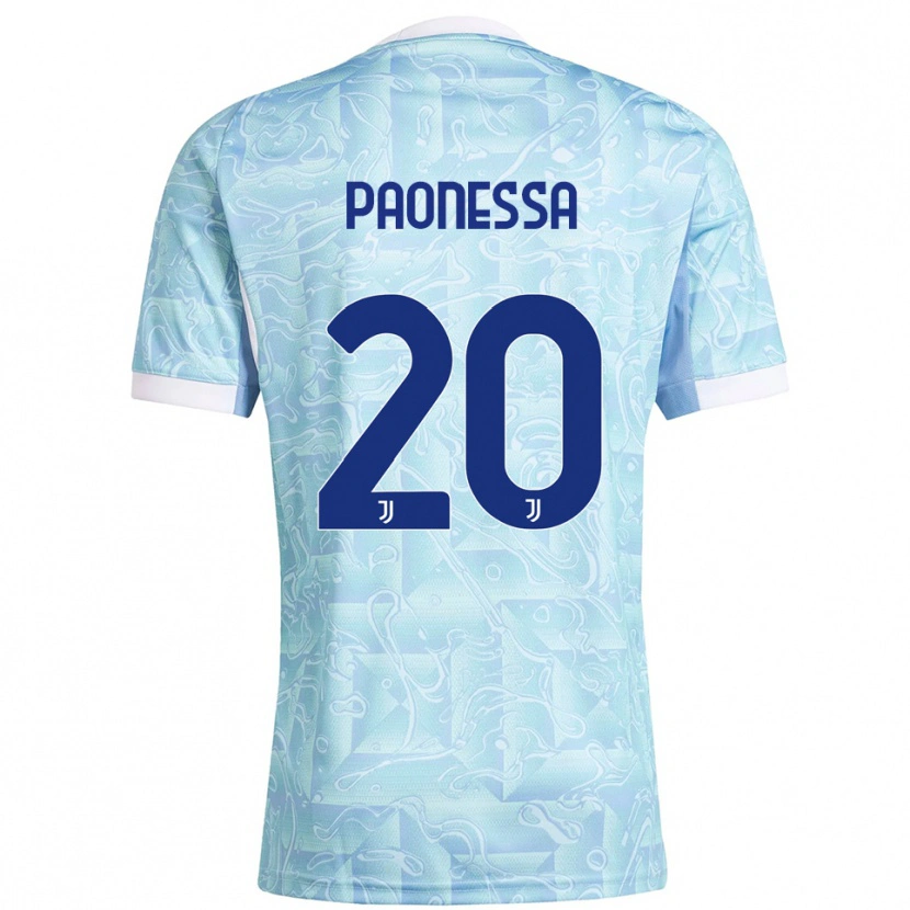 Danxen Homme Maillot Riccardo Paonessa #20 Bleu Ciel Jaune Tenues Extérieur 2025/26 T-Shirt