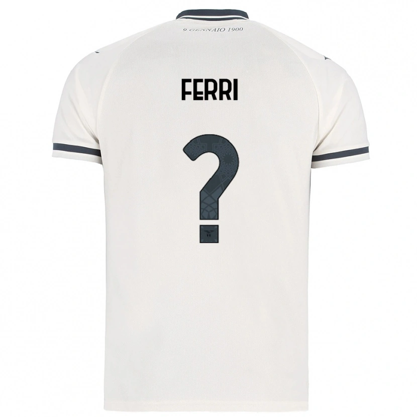 Danxen Homme Maillot Mattia Ferri #0 Blanc Marine Tenues Extérieur 2025/26 T-Shirt
