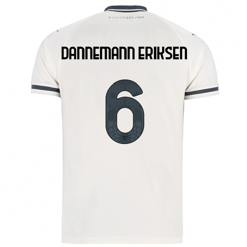 Danxen Homme Maillot Louise Dannemann Eriksen #6 Blanc Marine Tenues Extérieur 2025/26 T-Shirt