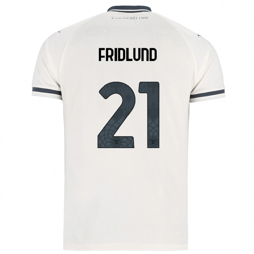 Danxen Homme Maillot Johanne Fridlund #21 Blanc Marine Tenues Extérieur 2025/26 T-Shirt
