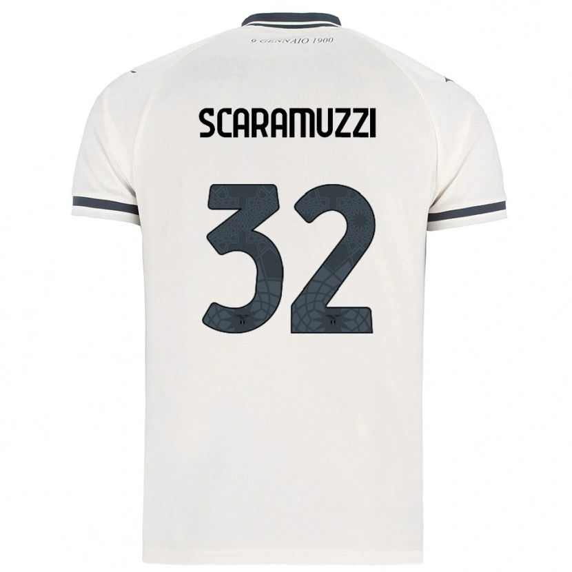 Danxen Homme Maillot Chiara Scaramuzzi #32 Blanc Marine Tenues Extérieur 2025/26 T-Shirt