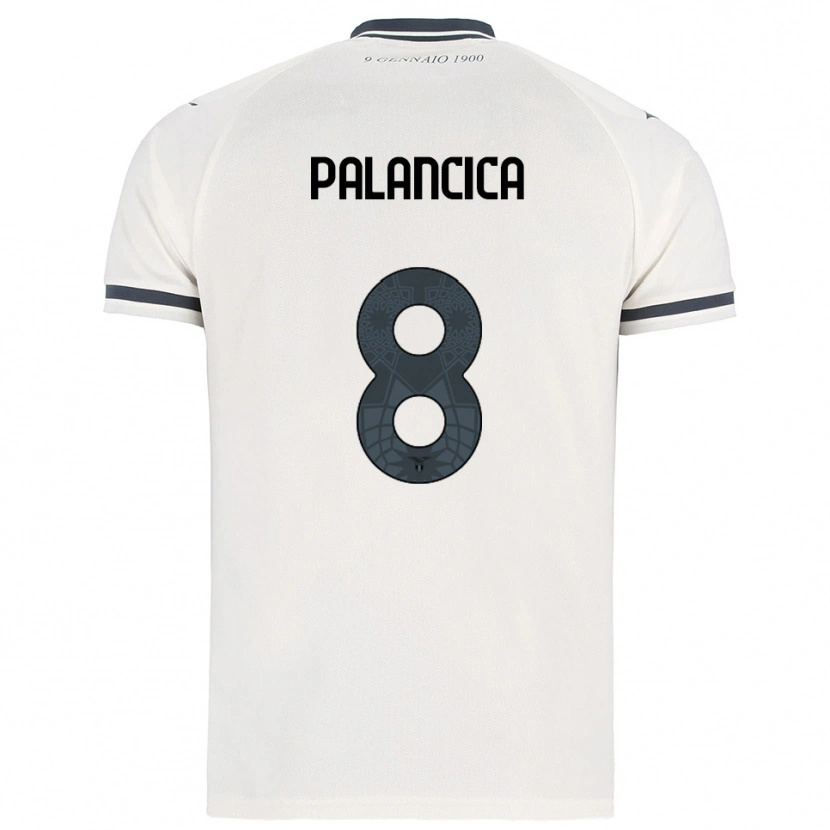 Danxen Homme Maillot Cristian Palancica #8 Blanc Marine Tenues Extérieur 2025/26 T-Shirt