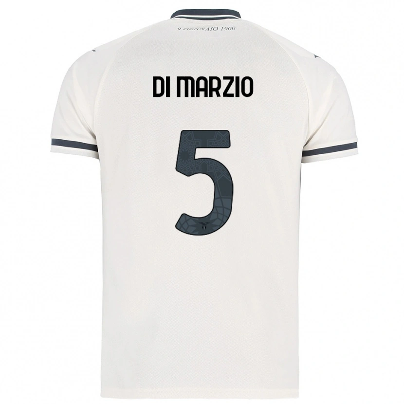 Danxen Homme Maillot Flavio Di Marzio #5 Blanc Marine Tenues Extérieur 2025/26 T-Shirt