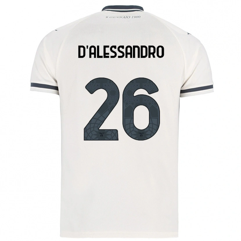 Danxen Homme Maillot Mattya D'alessandro #26 Blanc Marine Tenues Extérieur 2025/26 T-Shirt
