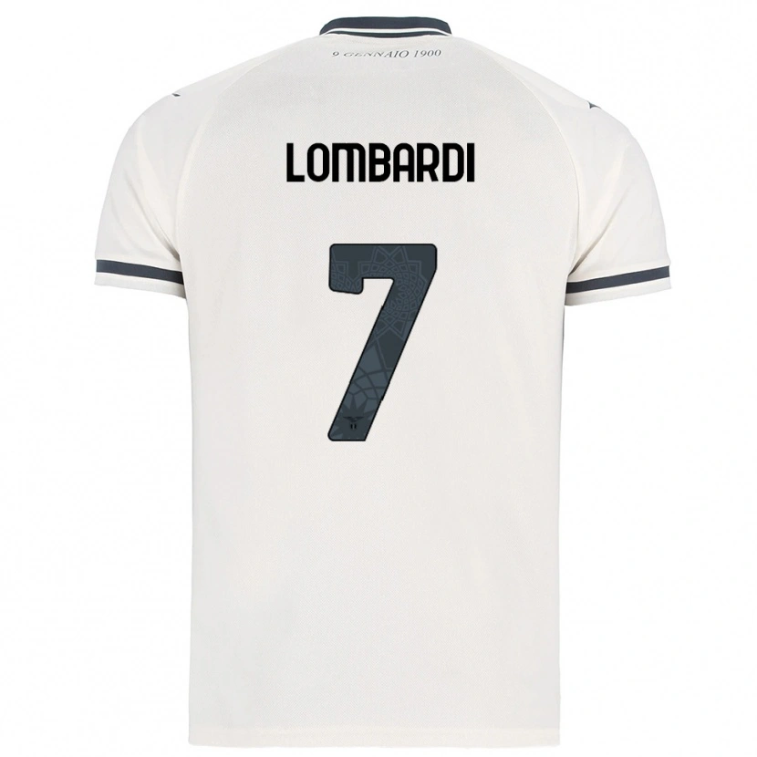 Danxen Homme Maillot Pierlorenzo Lombardi #7 Blanc Marine Tenues Extérieur 2025/26 T-Shirt