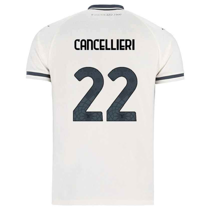 Danxen Homme Maillot Matteo Cancellieri #22 Blanc Marine Tenues Extérieur 2025/26 T-Shirt