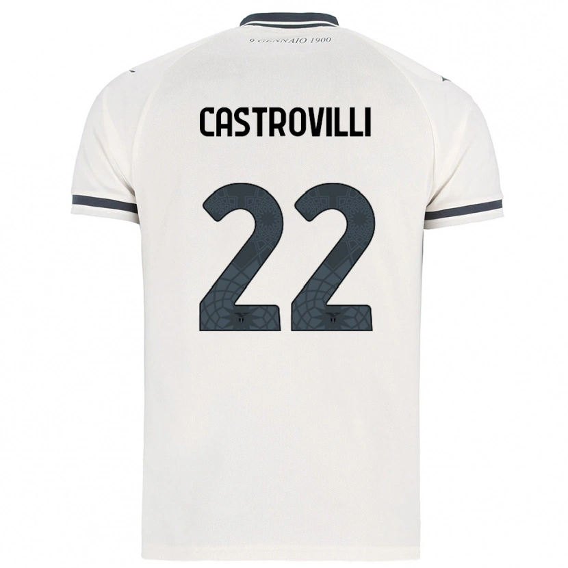 Danxen Homme Maillot Gaetano Castrovilli #22 Blanc Marine Tenues Extérieur 2025/26 T-Shirt