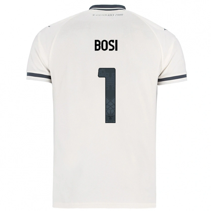 Danxen Homme Maillot Gioele Bosi #1 Blanc Marine Tenues Extérieur 2025/26 T-Shirt