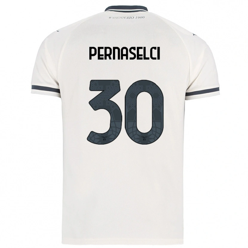 Danxen Homme Maillot Leonardo Pernaselci #30 Blanc Marine Tenues Extérieur 2025/26 T-Shirt