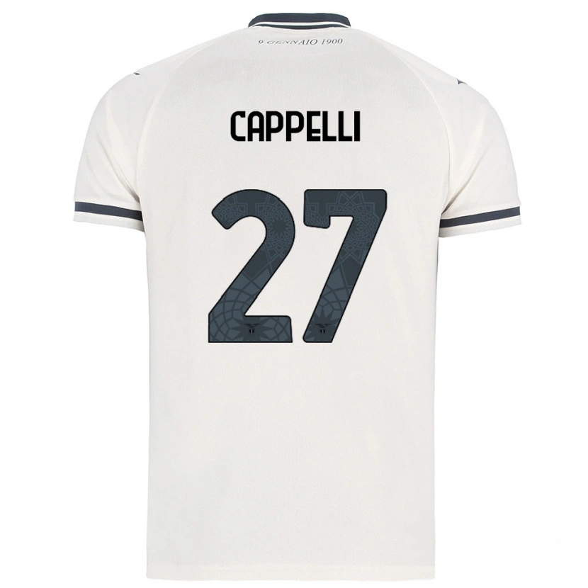Danxen Homme Maillot Tommaso Cappelli #27 Blanc Marine Tenues Extérieur 2025/26 T-Shirt