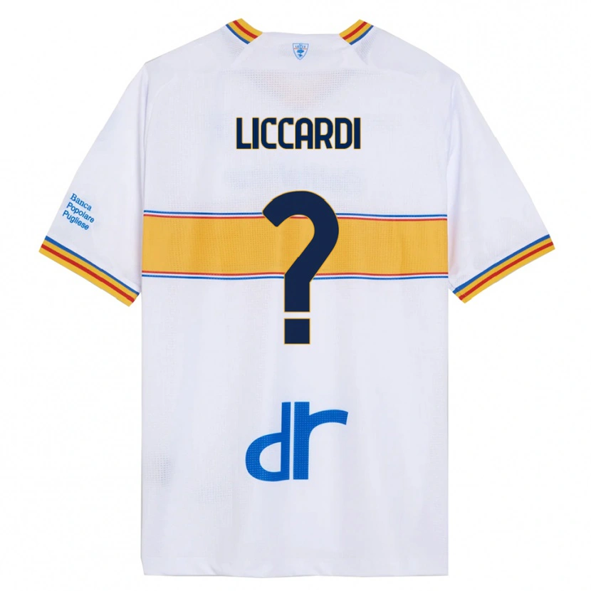 Danxen Homme Maillot Thomas Liccardi #0 Blanc Jaune Tenues Extérieur 2025/26 T-Shirt
