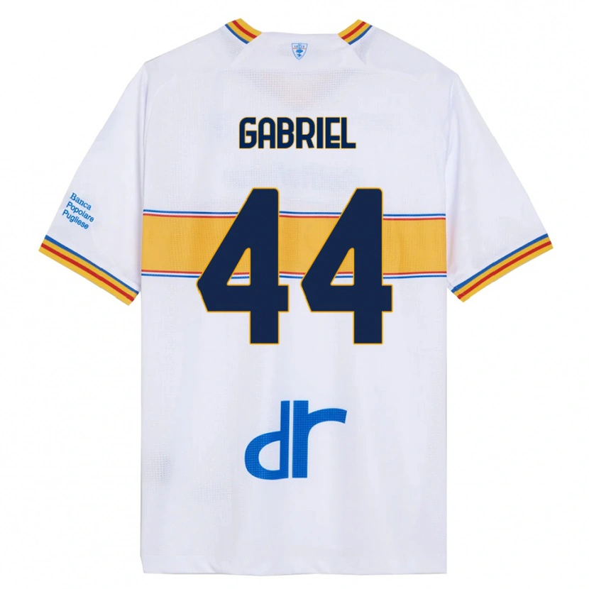 Danxen Homme Maillot Tiago Gabriel #44 Blanc Jaune Tenues Extérieur 2025/26 T-Shirt