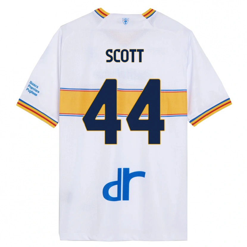 Danxen Homme Maillot Elijah Scott #44 Blanc Jaune Tenues Extérieur 2025/26 T-Shirt