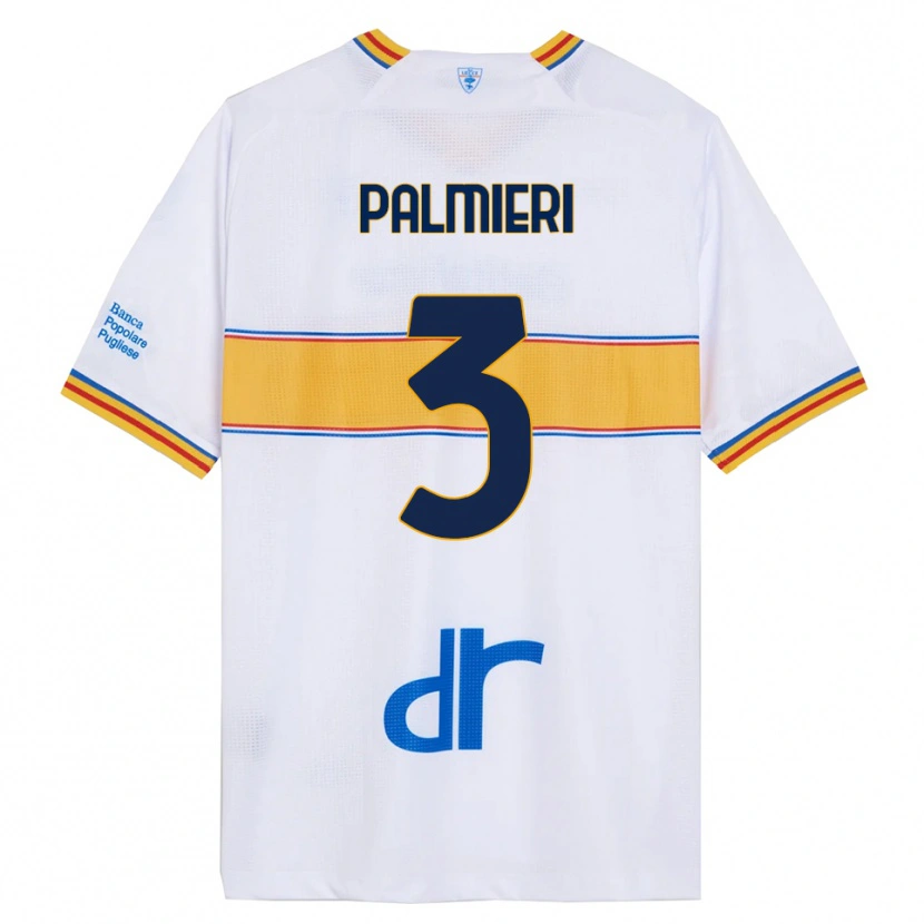 Danxen Homme Maillot Andrea Palmieri #3 Blanc Jaune Tenues Extérieur 2025/26 T-Shirt
