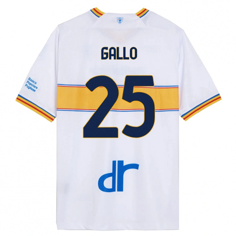 Danxen Homme Maillot Antonino Gallo #25 Blanc Jaune Tenues Extérieur 2025/26 T-Shirt
