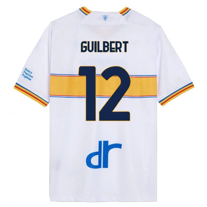 Danxen Homme Maillot Frédéric Guilbert #12 Blanc Jaune Tenues Extérieur 2025/26 T-Shirt