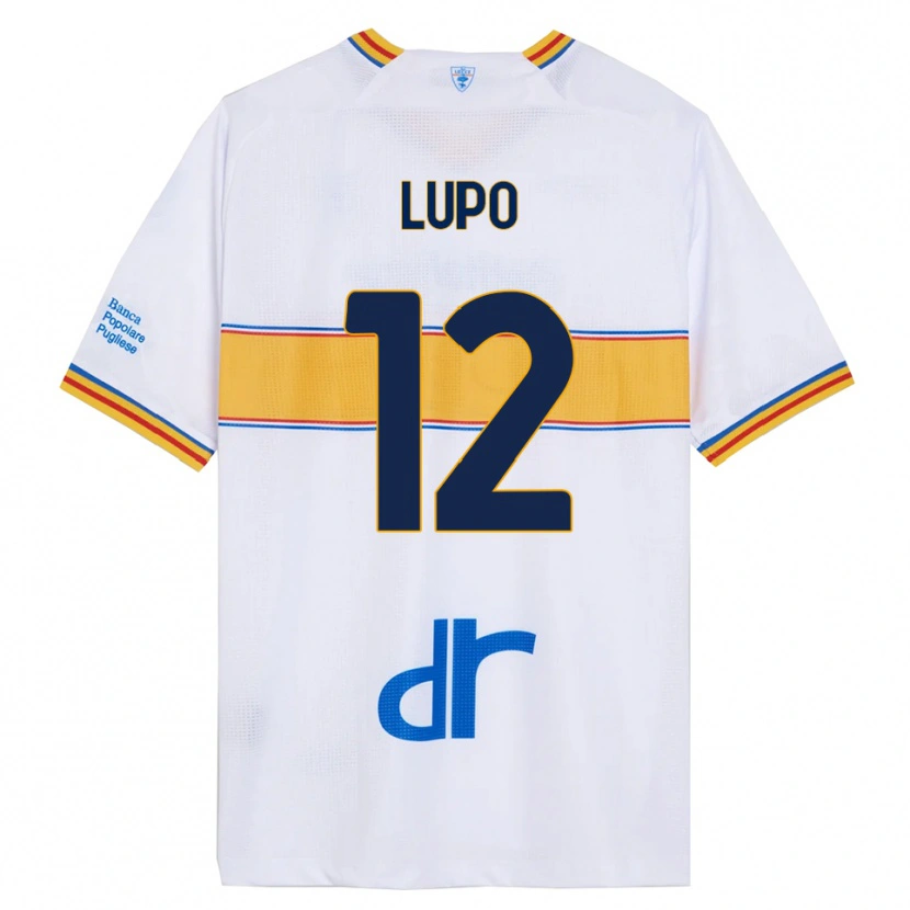 Danxen Homme Maillot Christian Lupo #12 Blanc Jaune Tenues Extérieur 2025/26 T-Shirt