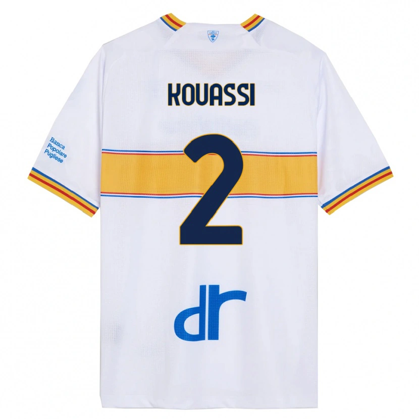 Danxen Homme Maillot Christ-Owen Kouassi #2 Blanc Jaune Tenues Extérieur 2025/26 T-Shirt