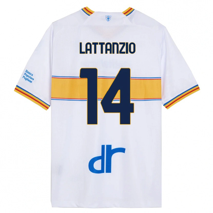 Danxen Homme Maillot Gianluca Lattanzio #14 Blanc Jaune Tenues Extérieur 2025/26 T-Shirt