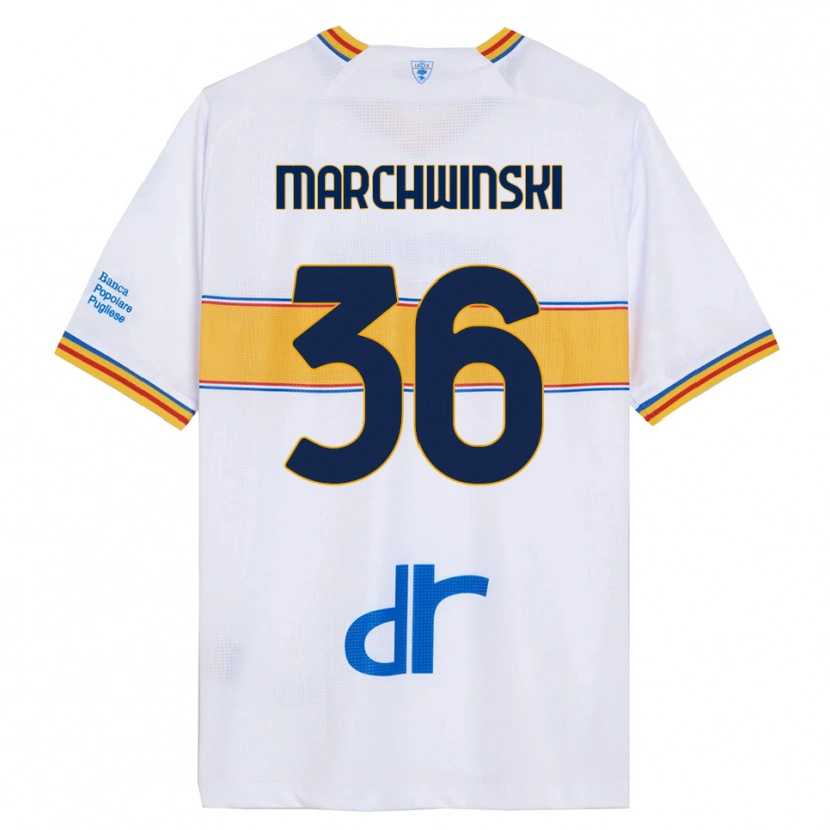 Danxen Homme Maillot Filip Marchwinski #36 Blanc Jaune Tenues Extérieur 2025/26 T-Shirt