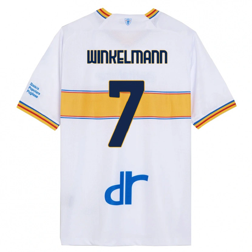 Danxen Homme Maillot Till Winkelmann #7 Blanc Jaune Tenues Extérieur 2025/26 T-Shirt