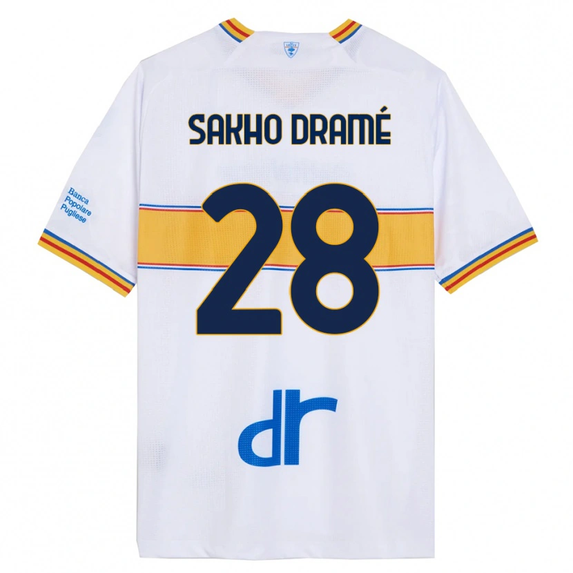 Danxen Homme Maillot Samba Sakho Dramé #28 Blanc Jaune Tenues Extérieur 2025/26 T-Shirt