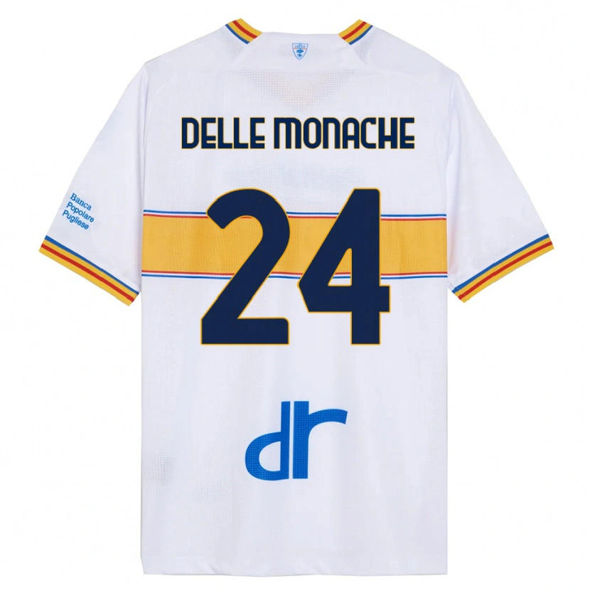 Danxen Homme Maillot Marco Delle Monache #24 Blanc Jaune Tenues Extérieur 2025/26 T-Shirt