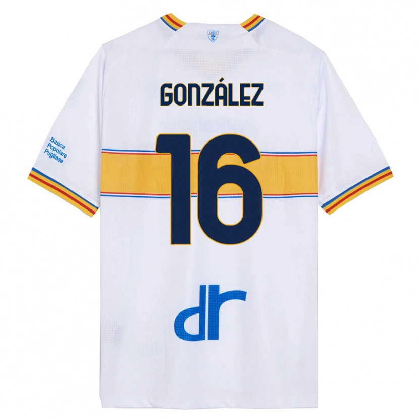 Danxen Homme Maillot Joan González #16 Blanc Jaune Tenues Extérieur 2025/26 T-Shirt