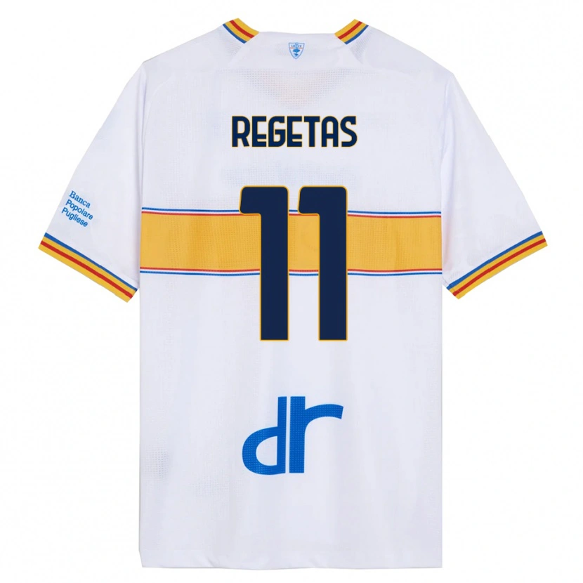 Danxen Homme Maillot Domagoj Regetas #11 Blanc Jaune Tenues Extérieur 2025/26 T-Shirt